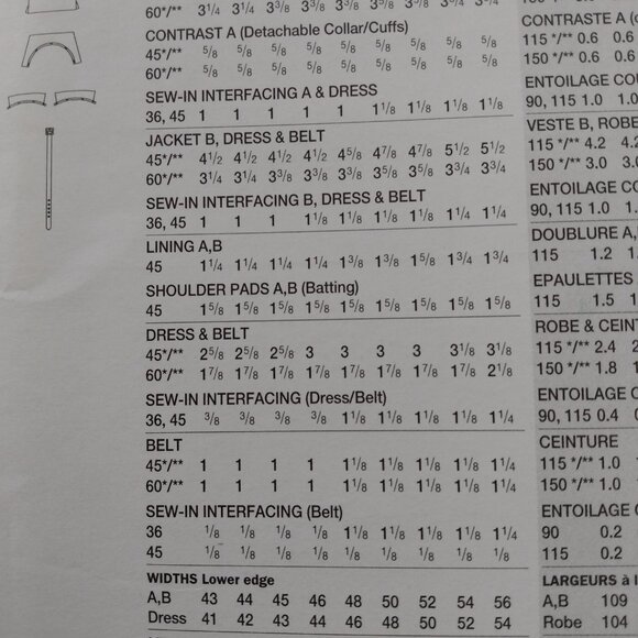 Vogue 2402 Sewing Pattern Dress & Jacket FRENCH ENGLISH UNCUT Size 6 8 10 - Picture 8 of 15